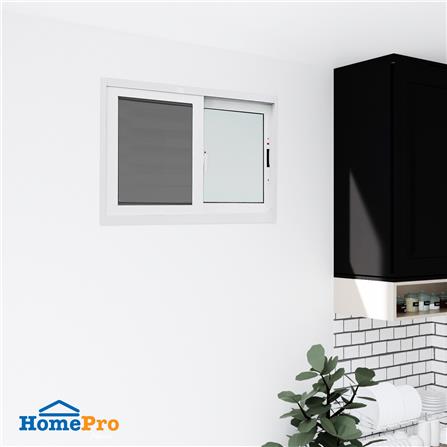 หน้าต่างบานเลื่อน อะลูมิเนียม S-S มุ้ง AZLE 80x50 ซม. สีขาว_2