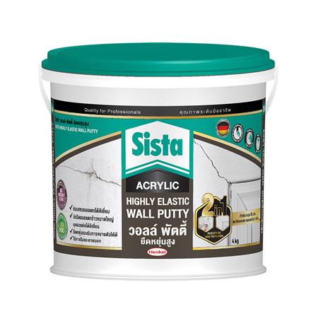 อะคริลิกอุดโป๊ว SISTA ยืดหยุ่นสูง 4 กก. สีขาว