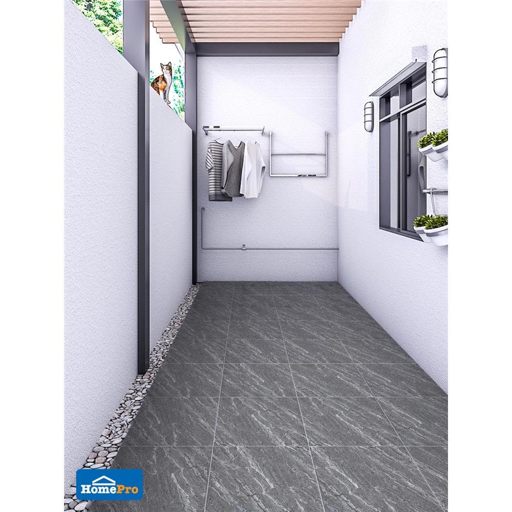 กระเบื้องพื้น 16x16 นิ้ว TARA เฮลมอส สโตน เทาเข้ม PM 0.96