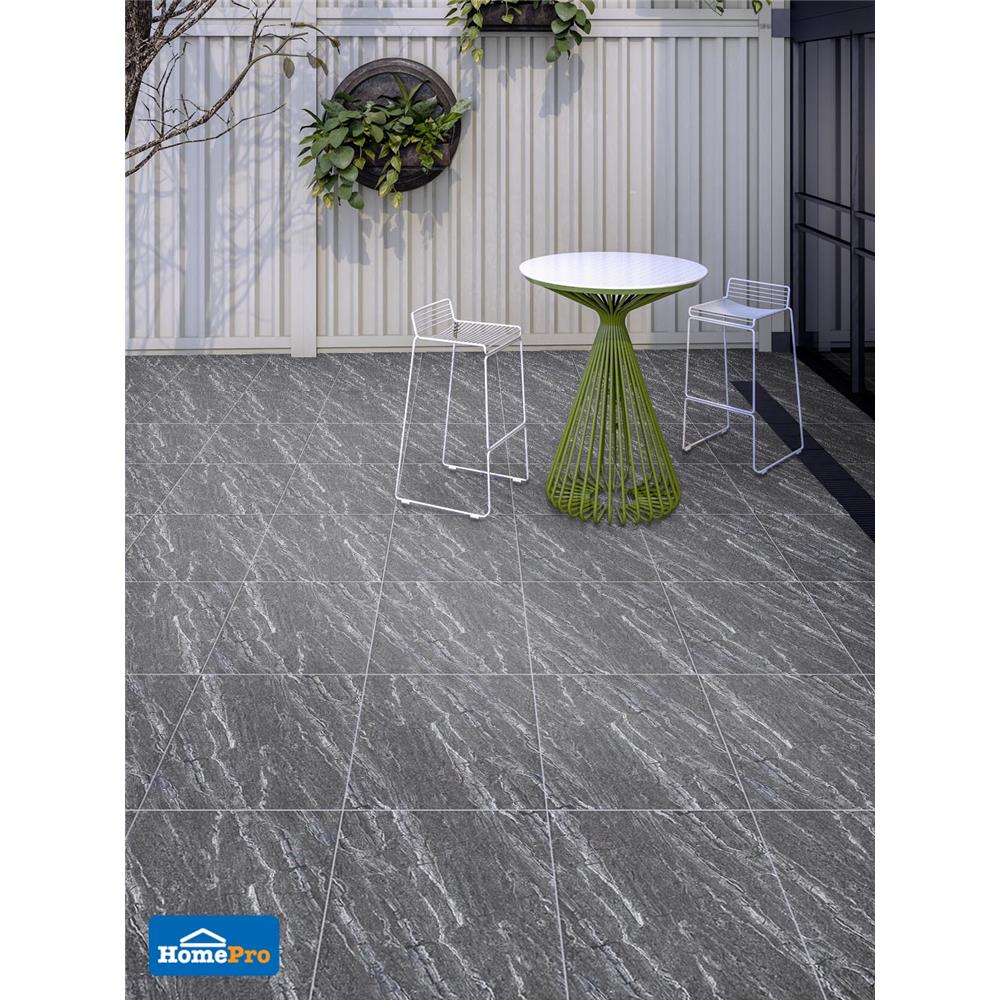 กระเบื้องพื้น 16x16 นิ้ว TARA เฮลมอส สโตน เทาเข้ม PM 0.96