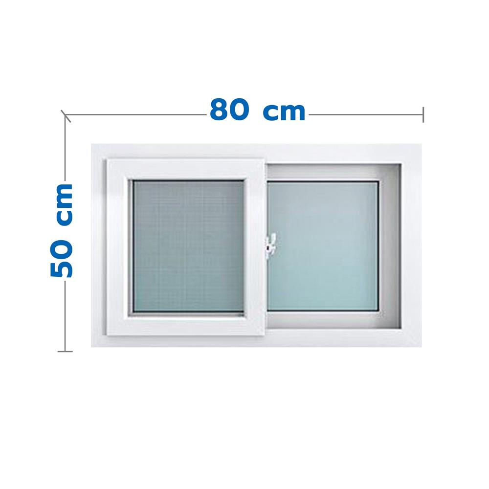 หน้าต่างบานเปิดกระทุ้ง อะลูมิเนียม มุ้ง AZLE 80X50 ซม. สีขาว