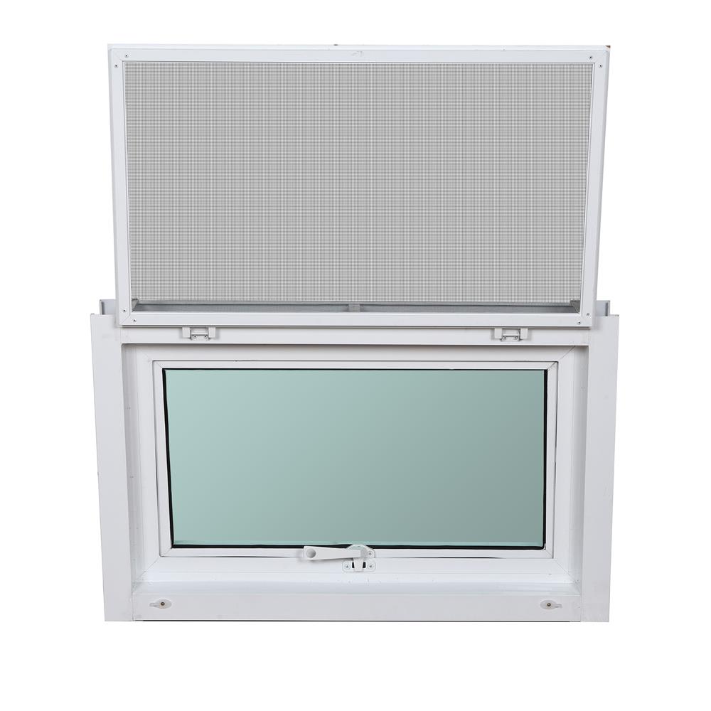 หน้าต่างบานเปิดกระทุ้ง อะลูมิเนียม มุ้ง AZLE 80X50 ซม. สีขาว