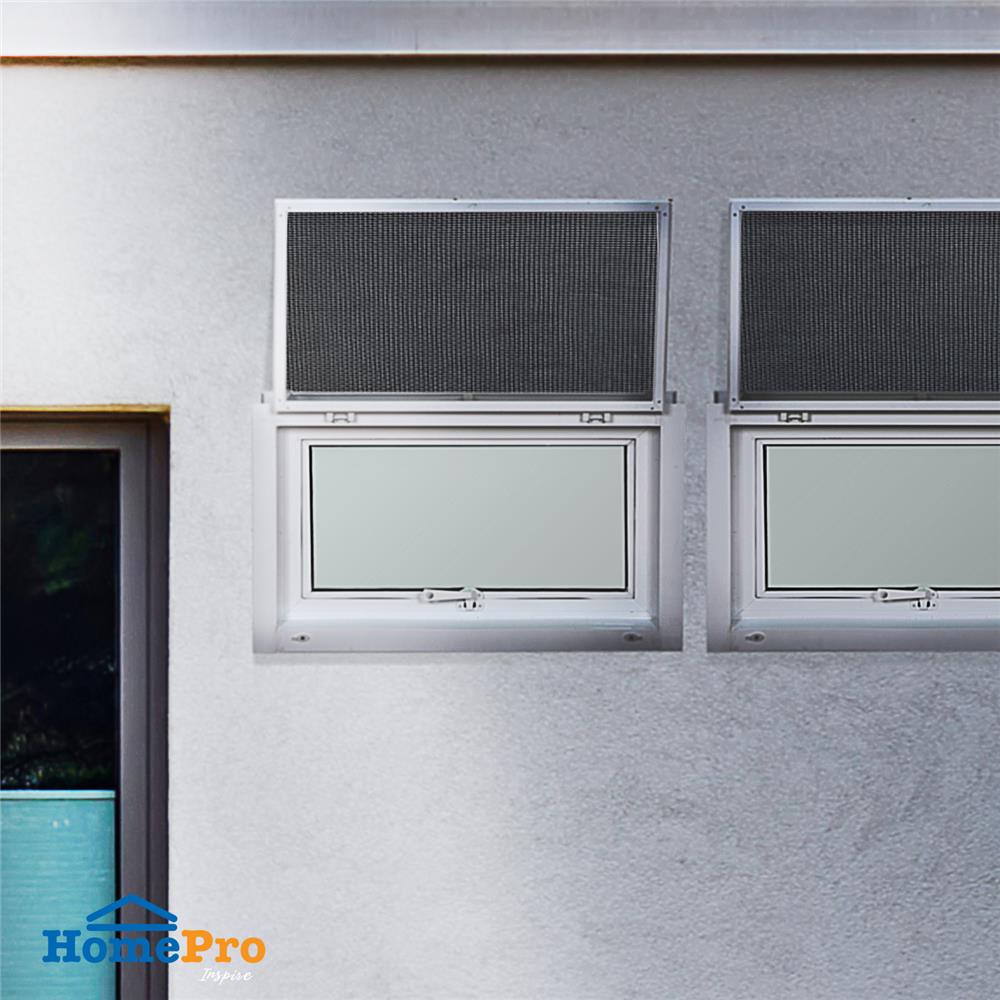 หน้าต่างบานเปิดกระทุ้ง อะลูมิเนียม มุ้ง AZLE 80X50 ซม. สีขาว