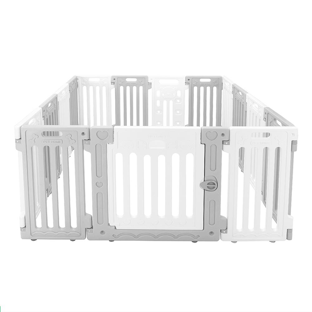 คอกกั้นสุนัขเพ็ทโฮม HOSTAIL ไซซ์ L สีเทา/ขาว