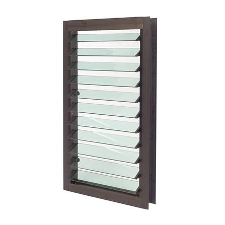 หน้าต่างบานเกล็ด อะลูมิเนียม AZLE 60x110 ซม. สีชา_2