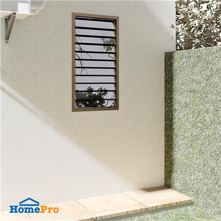 หน้าต่างบานเกล็ด อะลูมิเนียม AZLE 60x110 ซม. สีชา_4