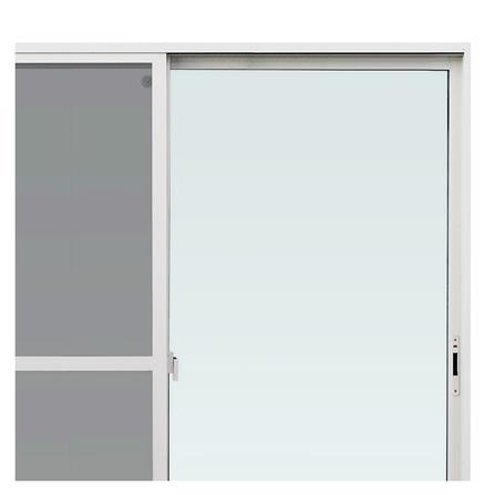 ประตูบานเลื่อน อะลูมิเนียม S-S มุ้ง AZLE 200X205 ซม. สีขาว_1