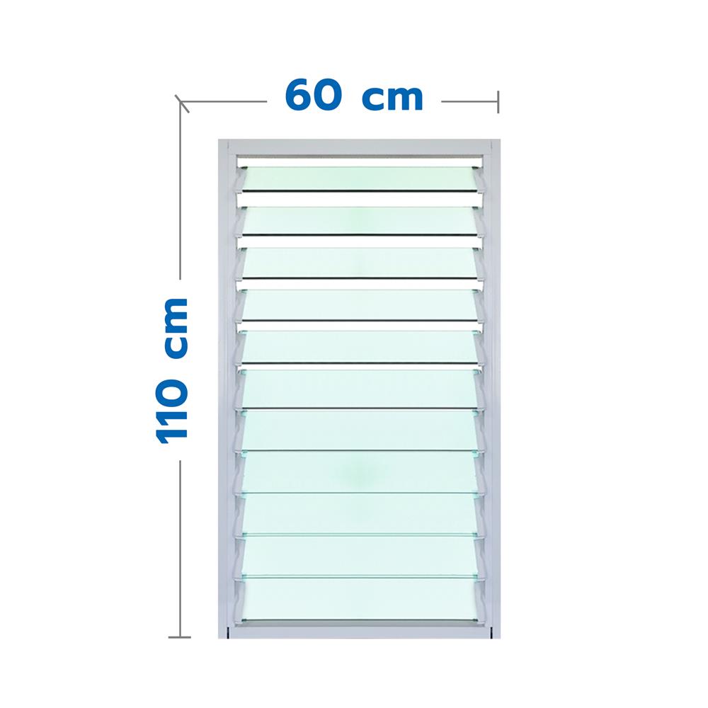 หน้าต่างบานเกล็ด อะลูมิเนียม AZLE 60x110 ซม. สีขาว