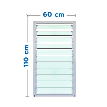 หน้าต่างบานเกล็ด อะลูมิเนียม AZLE 60x110 ซม. สีขาว_0