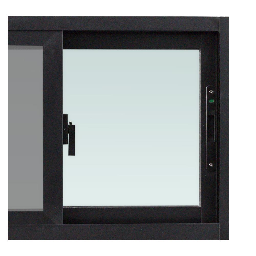 หน้าต่างบานเลื่อน อะลูมิเนียม S-S มุ้ง AZLE 80X50 ซม. สีดำ