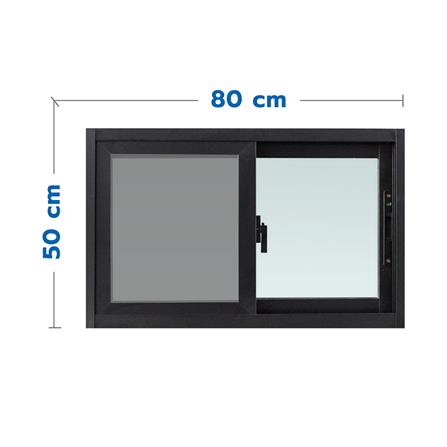 หน้าต่างบานเลื่อน อะลูมิเนียม S-S มุ้ง AZLE 80X50 ซม. สีดำ