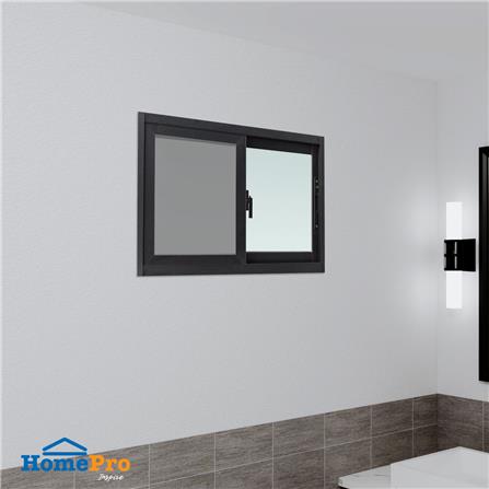 หน้าต่างบานเลื่อน อะลูมิเนียม S-S มุ้ง AZLE 80X50 ซม. สีดำ_2