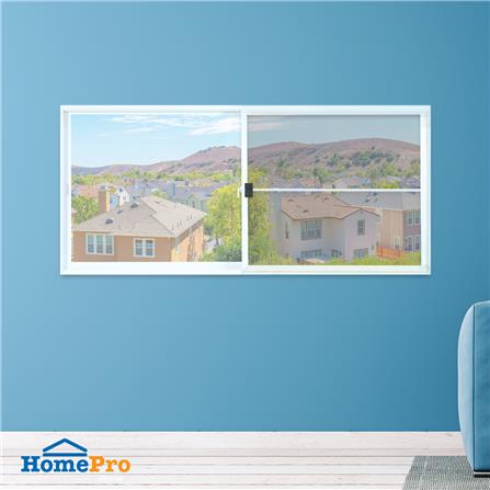 หน้าต่างบานเลื่อน อะลูมิเนียม S-S มุ้ง AZLE 240x110 ซม. สีขาว_1