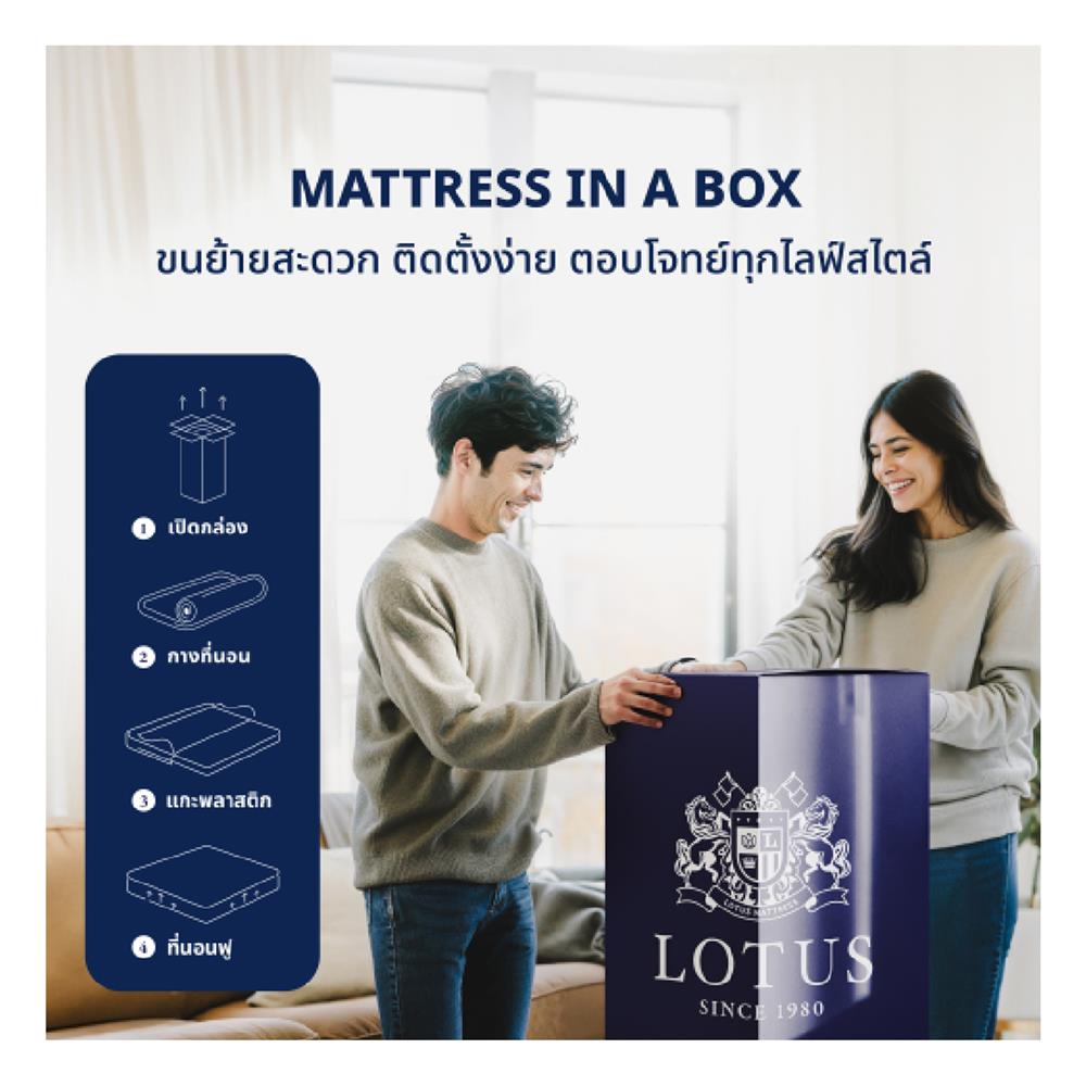 ที่นอน 6 ฟุต LOTUS SPRING FREE I พร้อมหมอนหนุน 2 ใบ