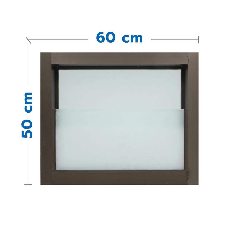 หน้าต่างกระจกซ้อน อะลูมิเนียม AZLE 60x50 ซม. สีชา