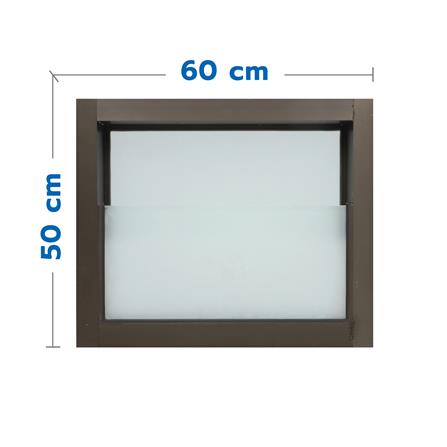หน้าต่างกระจกซ้อน อะลูมิเนียม AZLE 60x50 ซม. สีชา_0