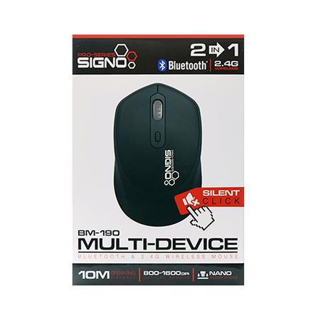 เมาส์ไร้สาย 2 ระบบ SIGNO BM-190 สีขาว_1