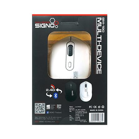 เมาส์ไร้สาย 2 ระบบ SIGNO BM-190 สีขาว_2