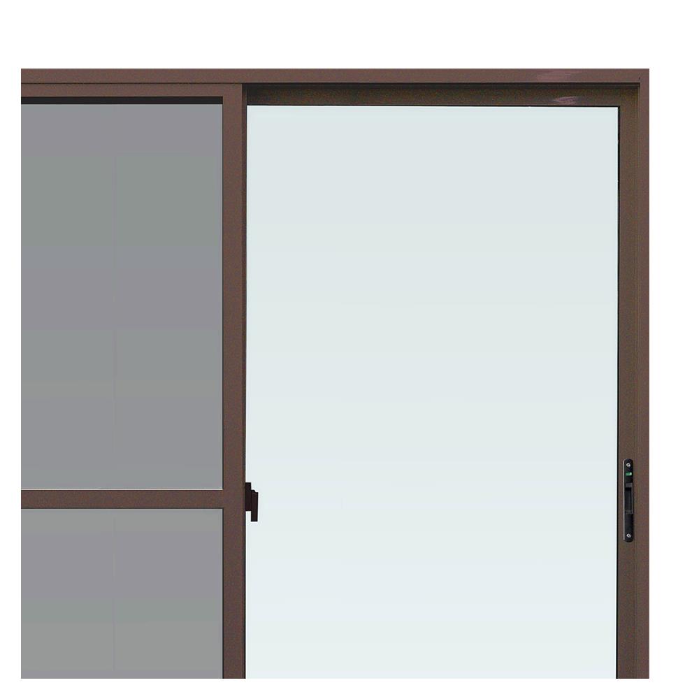 ประตูบานเลื่อน อะลูมิเนียม S-S มุ้ง AZLE 200X205 ซม. สีชา