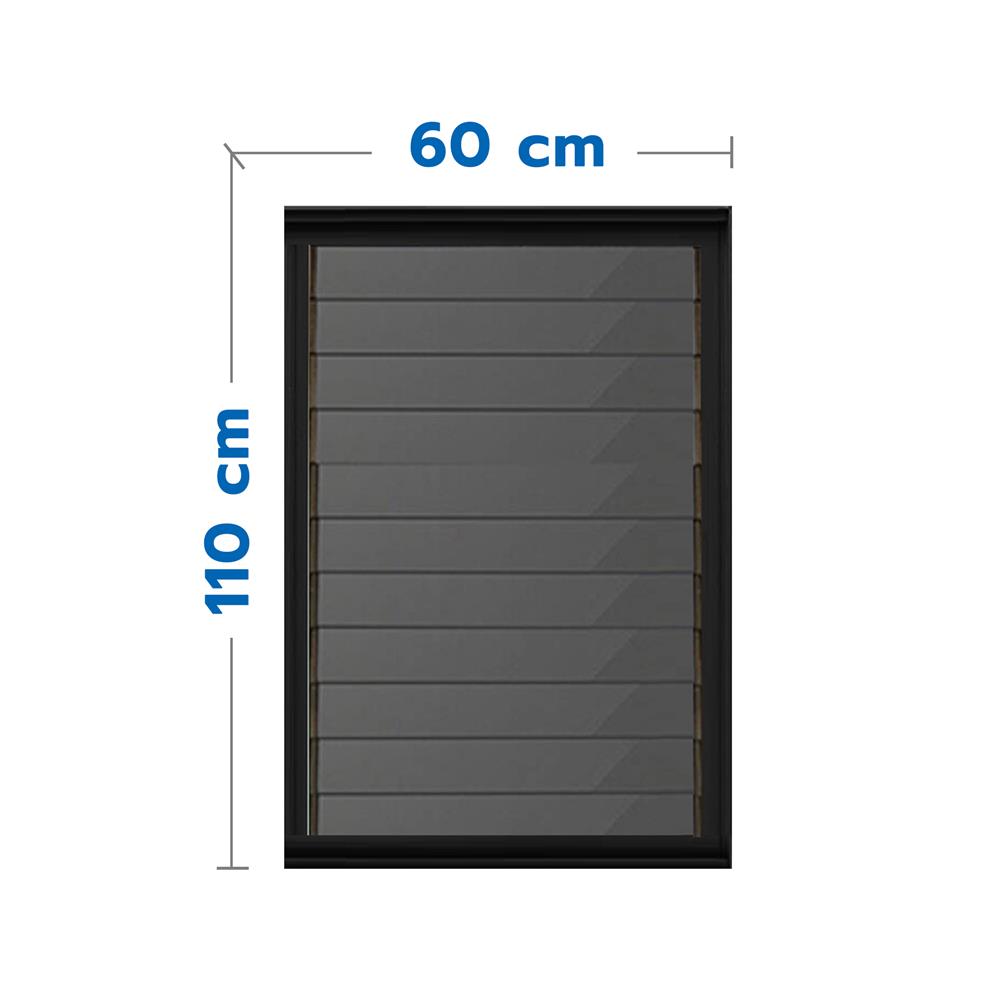 หน้าต่างบานเกล็ด อะลูมิเนียม AZLE 60x110 ซม. สีดำ