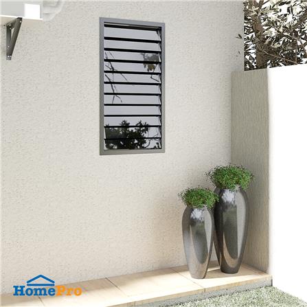 หน้าต่างบานเกล็ด อะลูมิเนียม AZLE 60x110 ซม. สีดำ_1