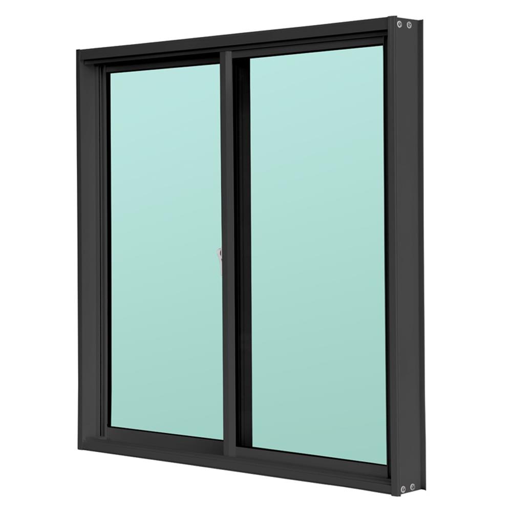 หน้าต่างบานเลื่อน อะลูมิเนียม S-S AZLE 100x100 ซม. สีดำ