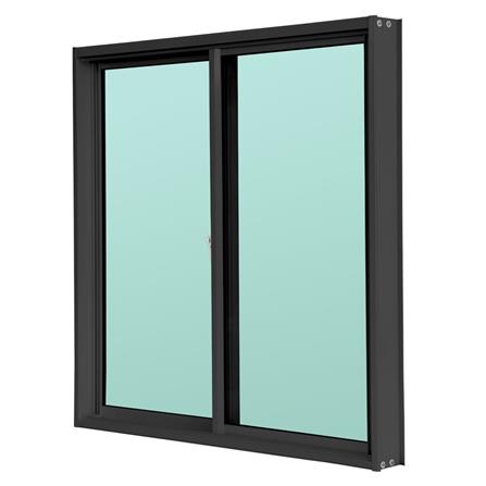 หน้าต่างบานเลื่อน อะลูมิเนียม S-S AZLE 100x100 ซม. สีดำ_1