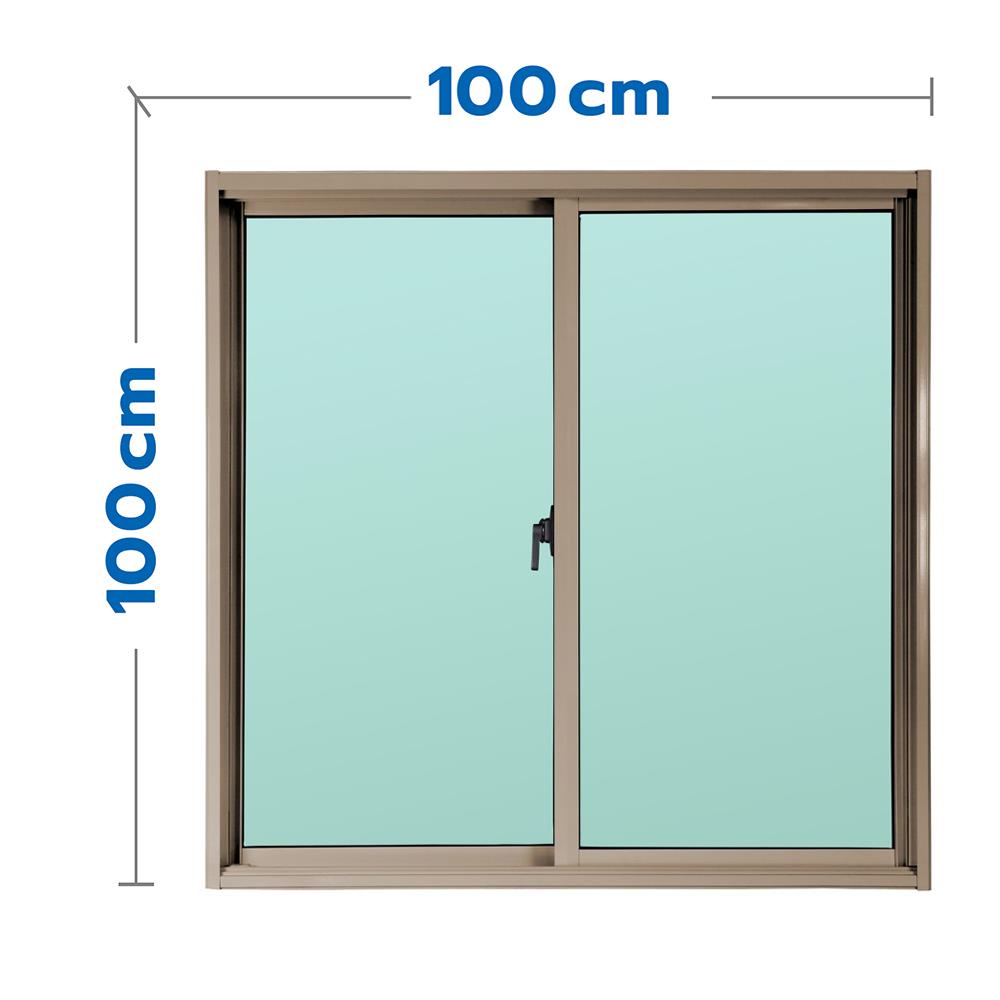 หน้าต่างบานเลื่อน อะลูมิเนียม S-S AZLE 100x100 ซม. สีชา