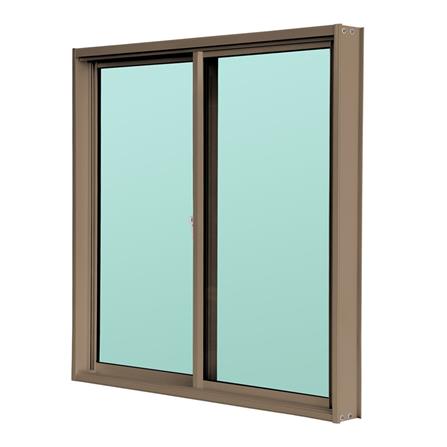 หน้าต่างบานเลื่อน อะลูมิเนียม S-S AZLE 100x100 ซม. สีชา_1