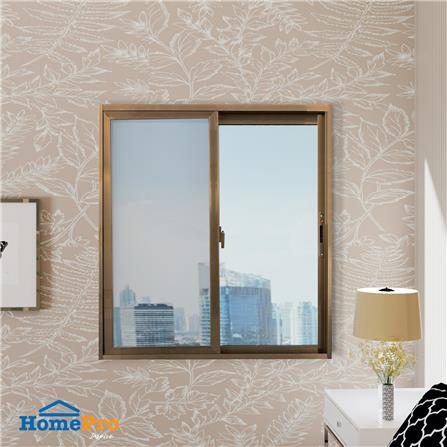 หน้าต่างบานเลื่อน อะลูมิเนียม S-S AZLE 100x100 ซม. สีชา_2