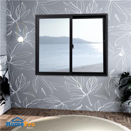 หน้าต่างบานเลื่อน อะลูมิเนียม S-S มุ้ง AZLE 120X110 ซม. สีดำ_2