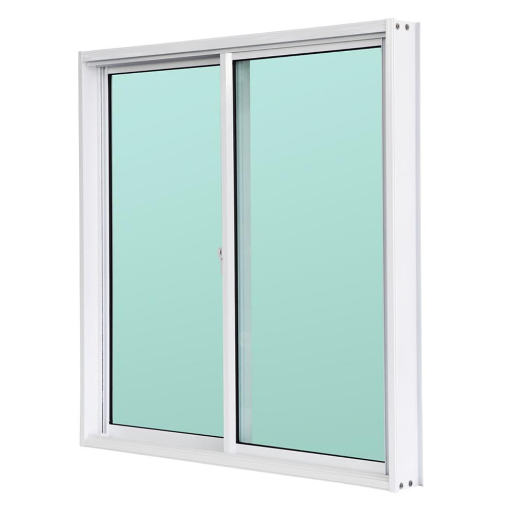 หน้าต่างบานเลื่อน อะลูมิเนียม S-S AZLE 100x100 ซม. สีขาว