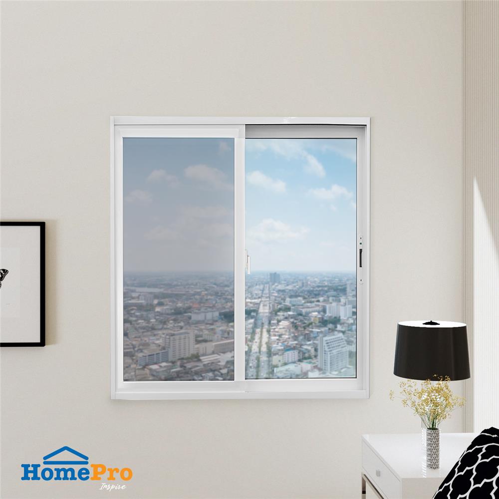 หน้าต่างบานเลื่อน อะลูมิเนียม S-S AZLE 100x100 ซม. สีขาว