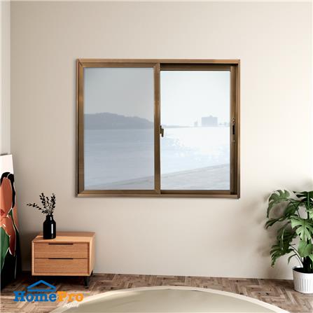 หน้าต่างบานเลื่อน อะลูมิเนียม S-S มุ้ง AZLE 120X110 ซม. สีชา_2