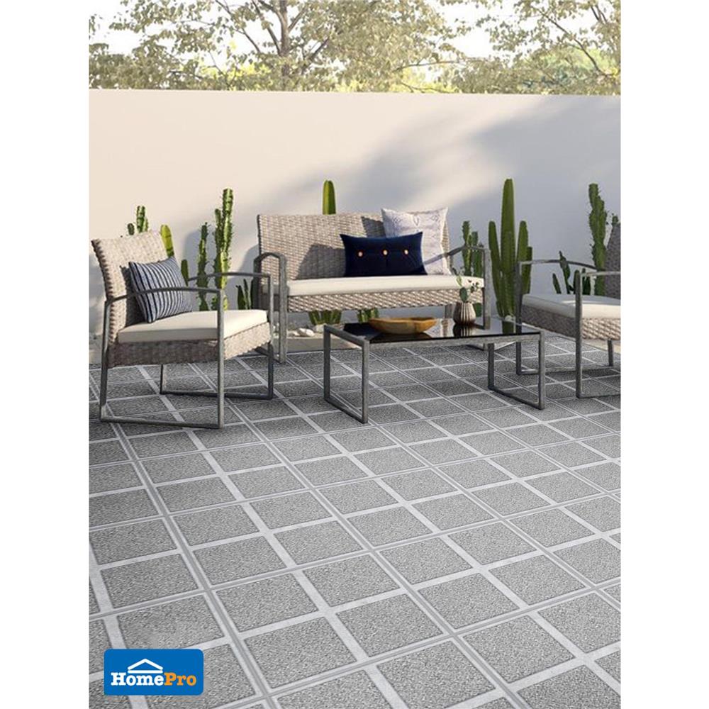 กระเบื้องพื้น 16x16 นิ้ว ภูผา โรซิโอ้ สโตน เทา PM 0.96M2