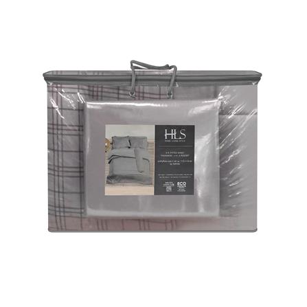 ชุดผ้าปูที่นอน 5 ฟุต (ชุด 5 ชิ้น) HOME LIVING STYLE TARTAN สีเทา_4
