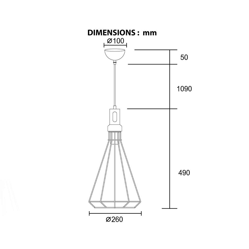 ไฟช่อ BEC F90922B สีดำ 1 หัว