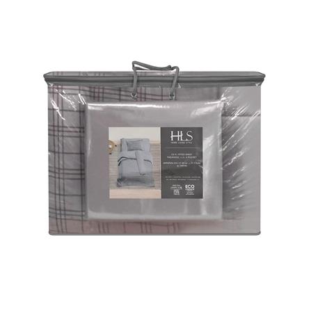 ชุดผ้าปูที่นอน 3.5 ฟุต (ชุด 4 ชิ้น) HOME LIVING STYLE TARTAN สีเทา_5