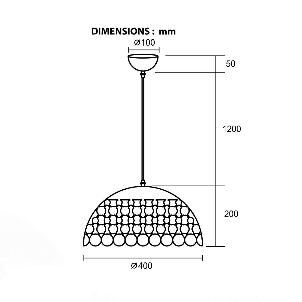 ไฟช่อ BEC F90912 สีดำ/ทอง 1 หัว
