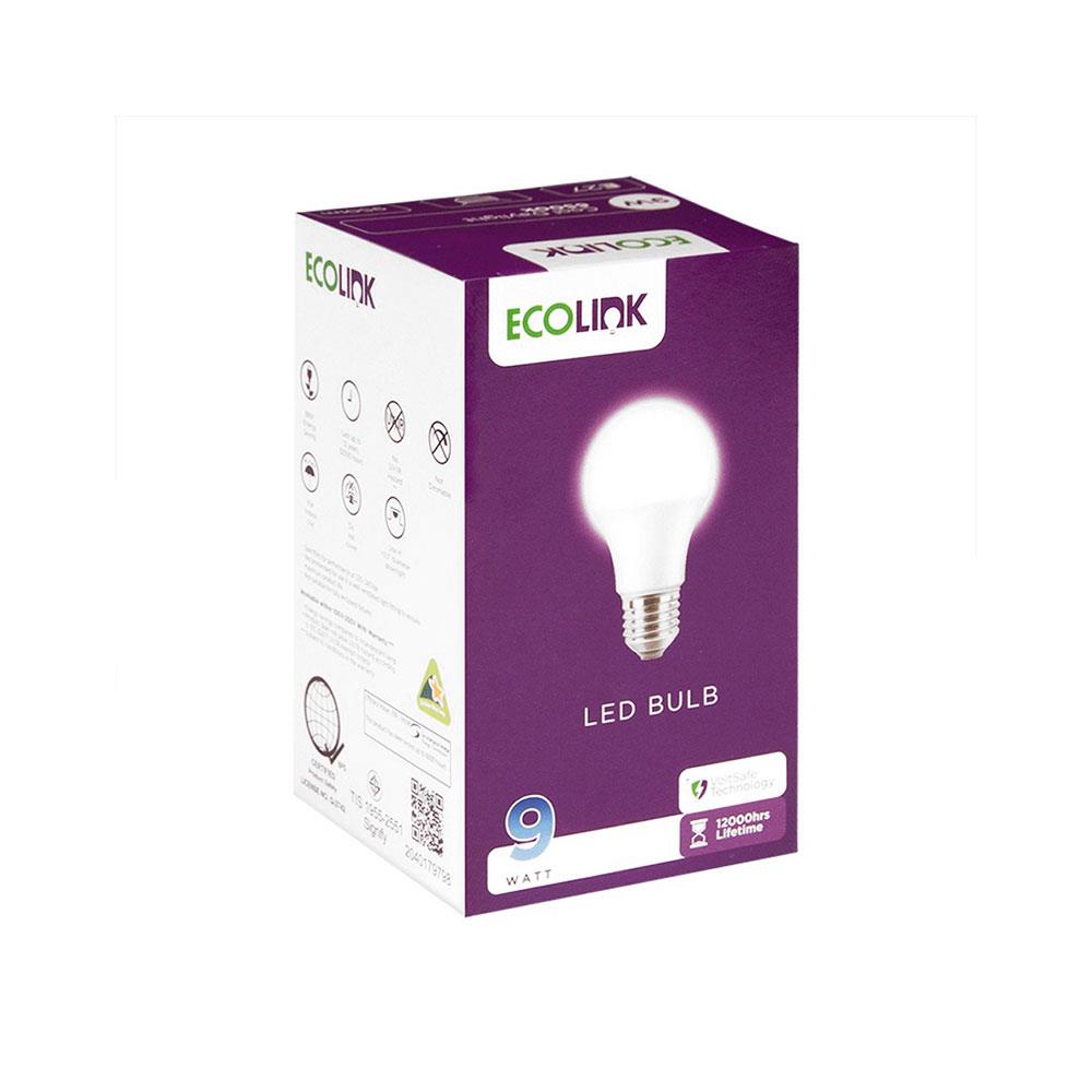 หลอด LED ECOLINK A60 9 วัตต์ DAYLIGHT E27
