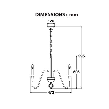 ไฟช่อ BEC K053-6 สีดำ/ทอง 6 หัว_1
