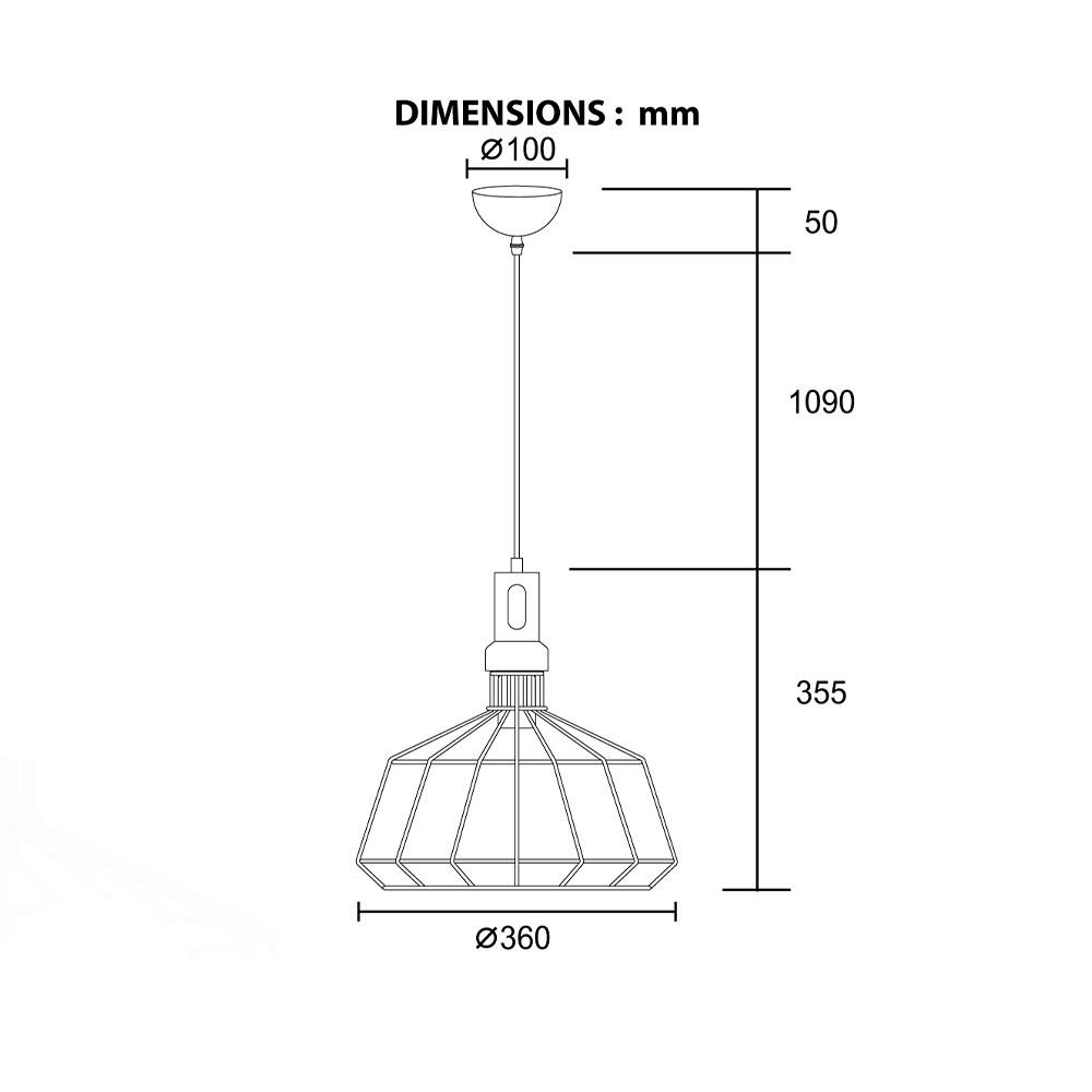 ไฟช่อ BEC F90922C สีดำ 1 หัว