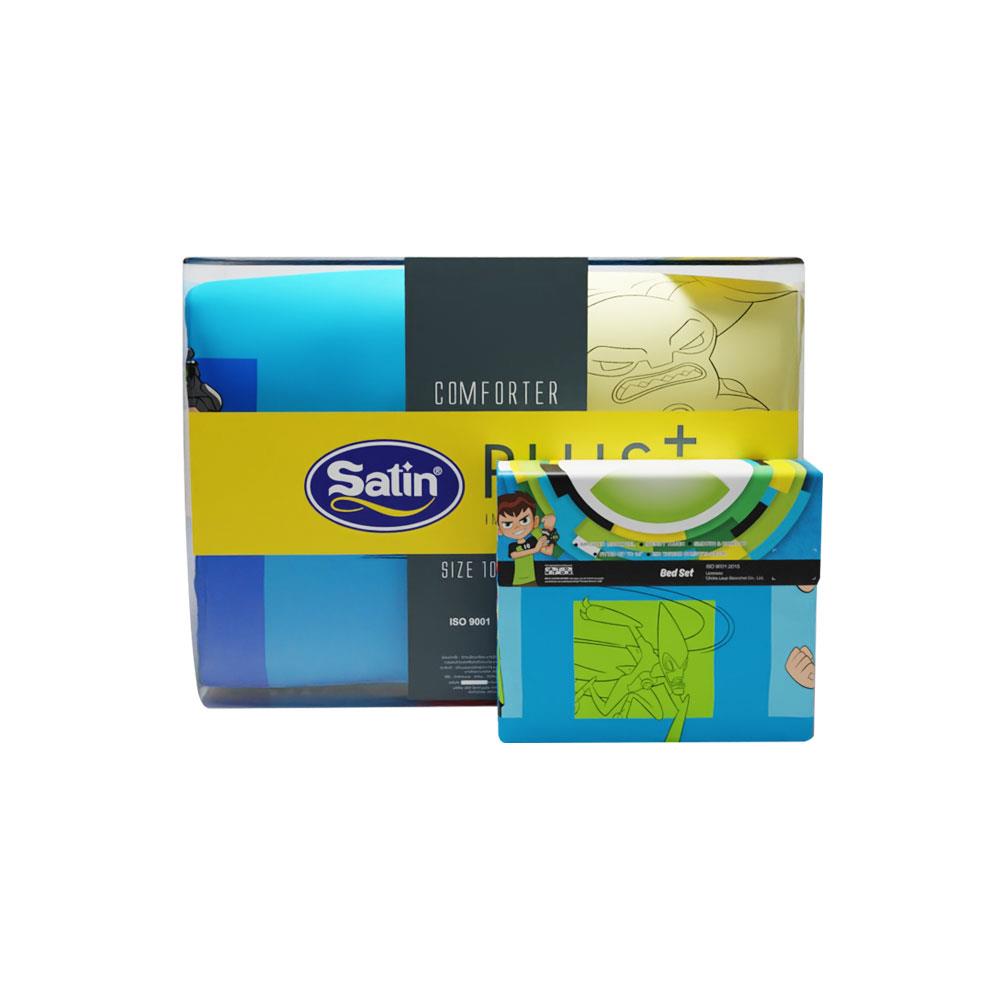 ชุดผ้าปูที่นอน 6 ฟุต 6 ชิ้น SATIN PLUS BENTEN PL022