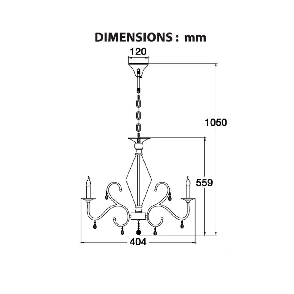 ไฟช่อ BEC K055-3 สีเทา/ดำ 3 หัว