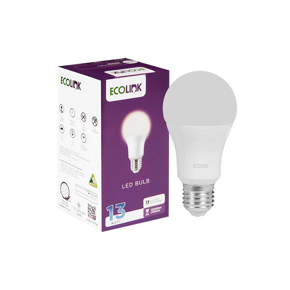 หลอด LED ECOLINK A65 13 วัตต์ WARMWHITE E27