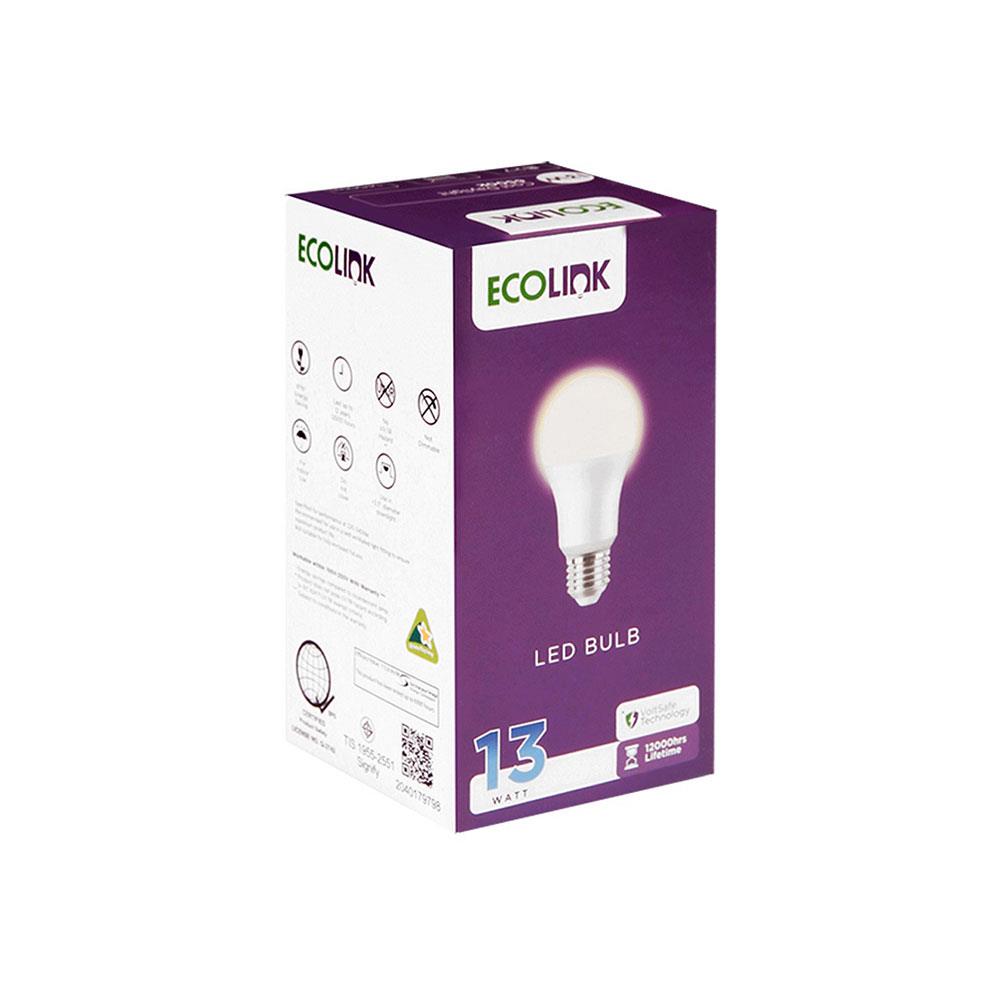หลอด LED ECOLINK A65 13 วัตต์ WARMWHITE E27