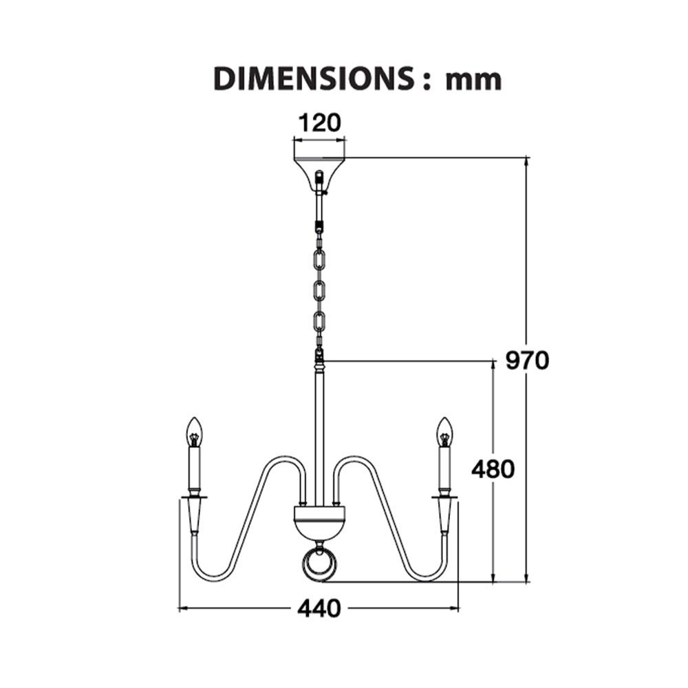 ไฟช่อ BEC K053-3 สีดำ/ทอง 3 หัว