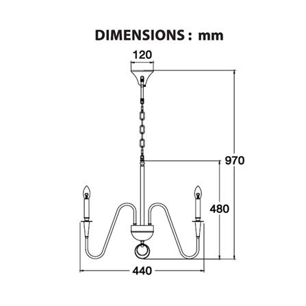ไฟช่อ BEC K053-3 สีดำ/ทอง 3 หัว_1