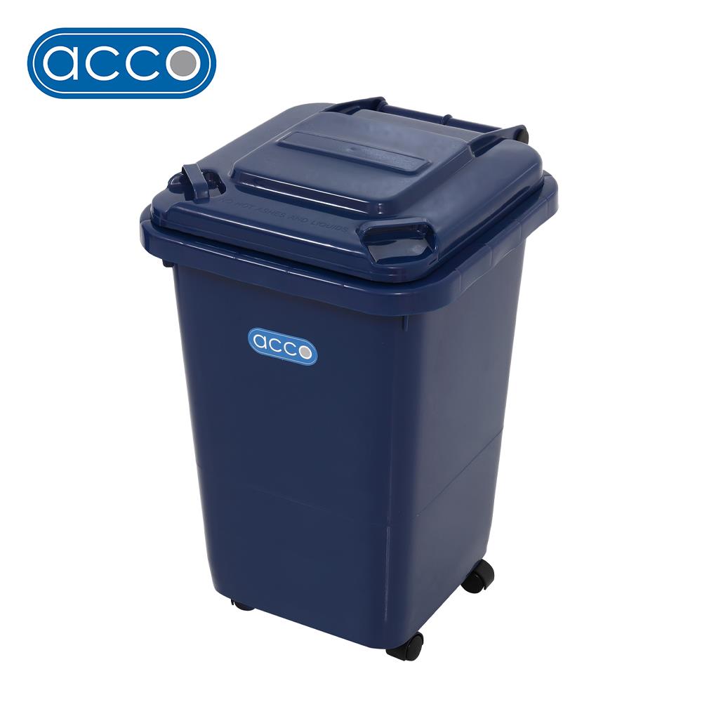 ถังขยะฝาเปิดปิดมีล้อ ACCO CLEAN 32 ลิตร สีน้ำเงิน