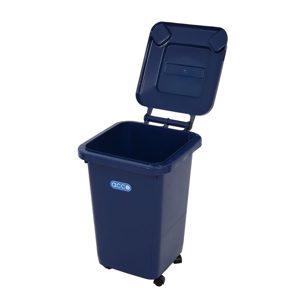 ถังขยะฝาเปิดปิดมีล้อ ACCO CLEAN 32 ลิตร สีน้ำเงิน